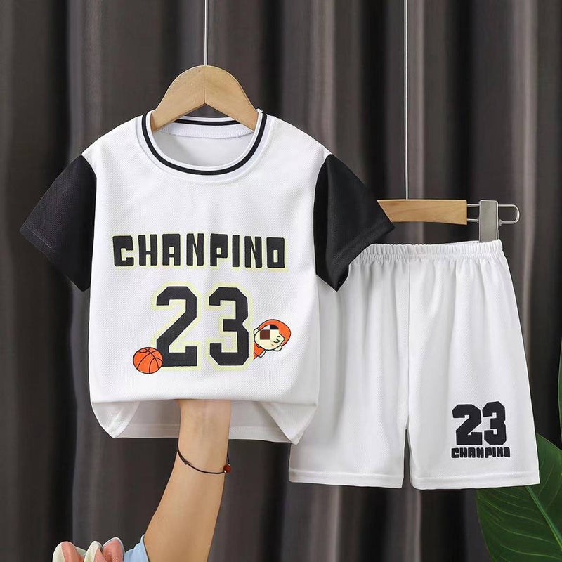 Children's Basketball Uniform Sports Suit Girls Quick-Drying Boys' 2025 New Summer Jersey Medium and Large Kidsren's Training Sports - Image 1