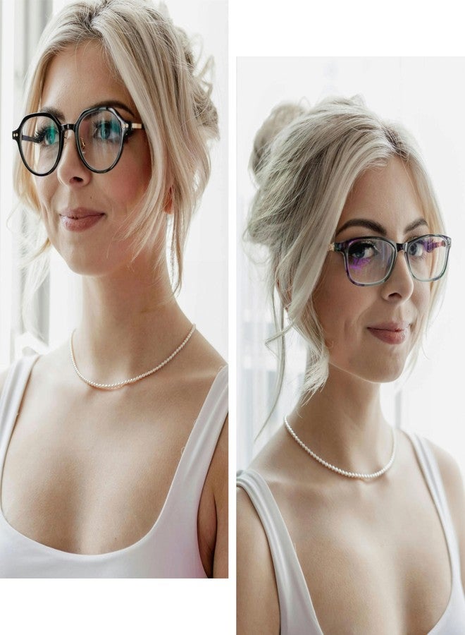 هينجشينج قلادة تشوكر من لؤلؤ المياه العذبة للنساء، قلادة صغيرة من لؤلؤ الأرز، مطلية بالذهب عيار 18 قيراطًا، مزودة بقفل بولو، قلادة تشوكر من اللؤلؤ المستزرع المضاد للحساسية - مطلية بالذهب عيار 18 قيراطًا - Image 4