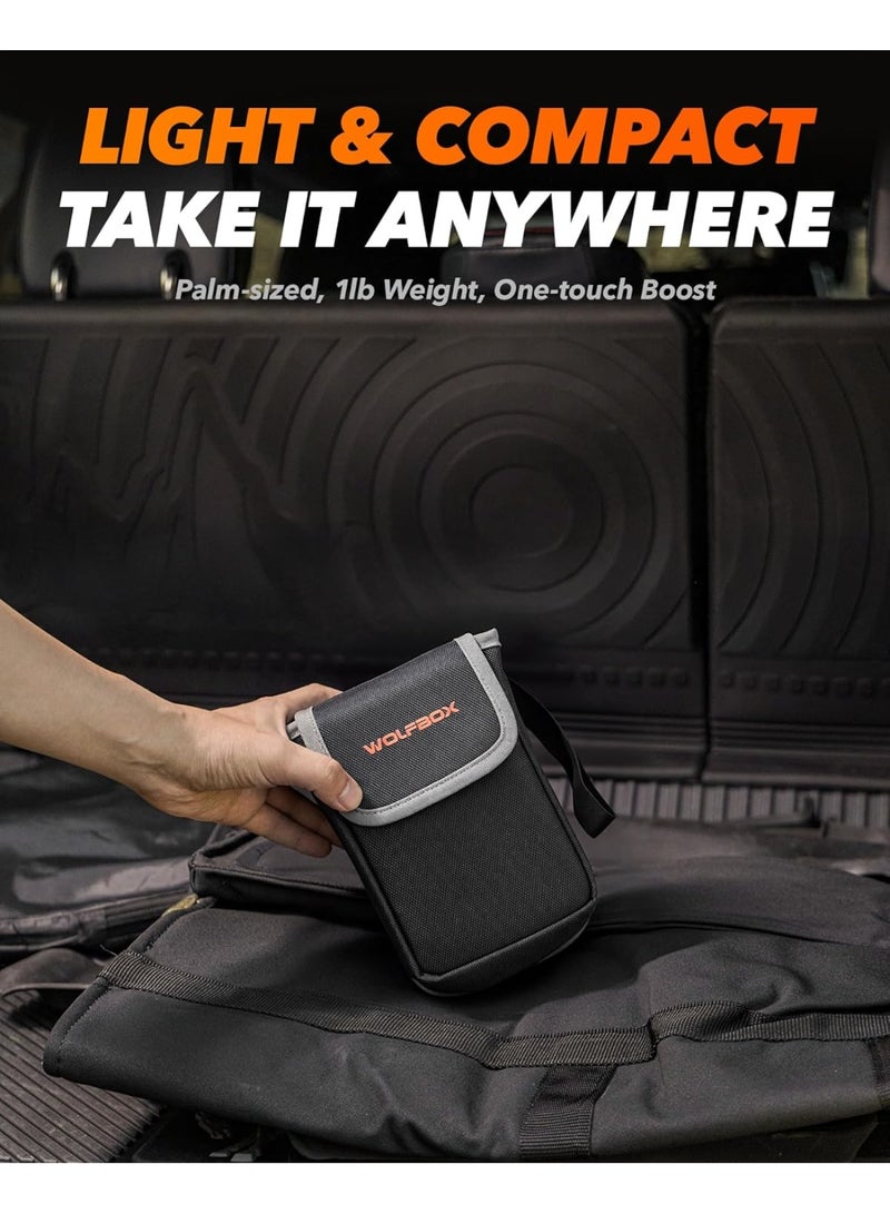 WOLFBOX 2000A Car Jump Starter Power Pack 44.4Wh, 12V Portable Battery Booster for 7L Gas / 6L Diesel Engines, 30W USB-C Quick Charge Power Bank, LED Display, 300LM Flashlight with Jump Leads - Image 2
