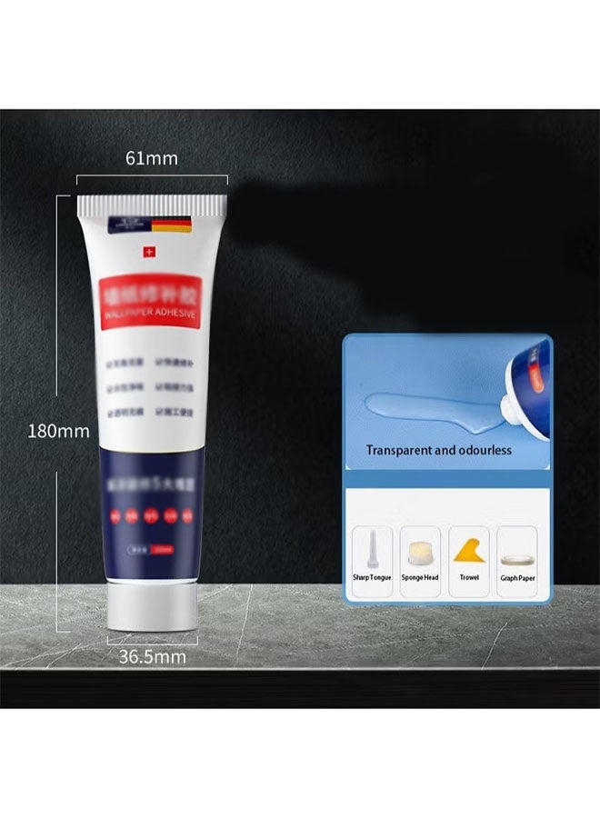 Ailily Ready to Use Wallpaper Paste for Hanging Borders & Overlapping Seams, Strong Glue, Seam & Repair Adhesive Tube,Easy-to-Use Wallpaper Glue for Quick Wallpaper Repairs （150ml） - Image 1