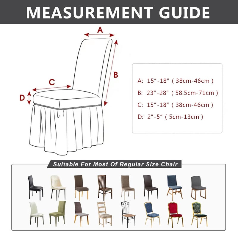 molasofa Chair Covers for Dining Room Set of 2 Stretch Chair Slipcovers with Skirt for Kitchen Seat Protectors Wedding Banquet Decor Kids Pets Spandex Fabric Washable (2pcs, Black) - Image 5