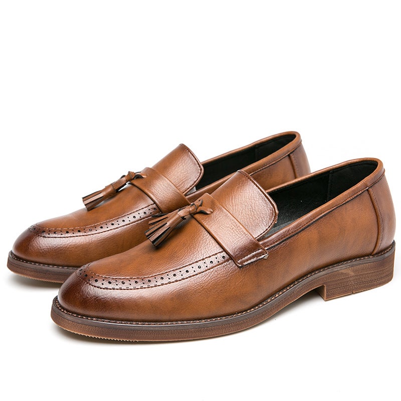 Large Size 2025 Spring Slip-On Men'S Shoes Business Formal Leather Shoes - Image 2