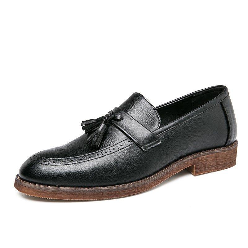 Large Size 2025 Spring Slip-On Men'S Shoes Business Formal Leather Shoes - Image 1