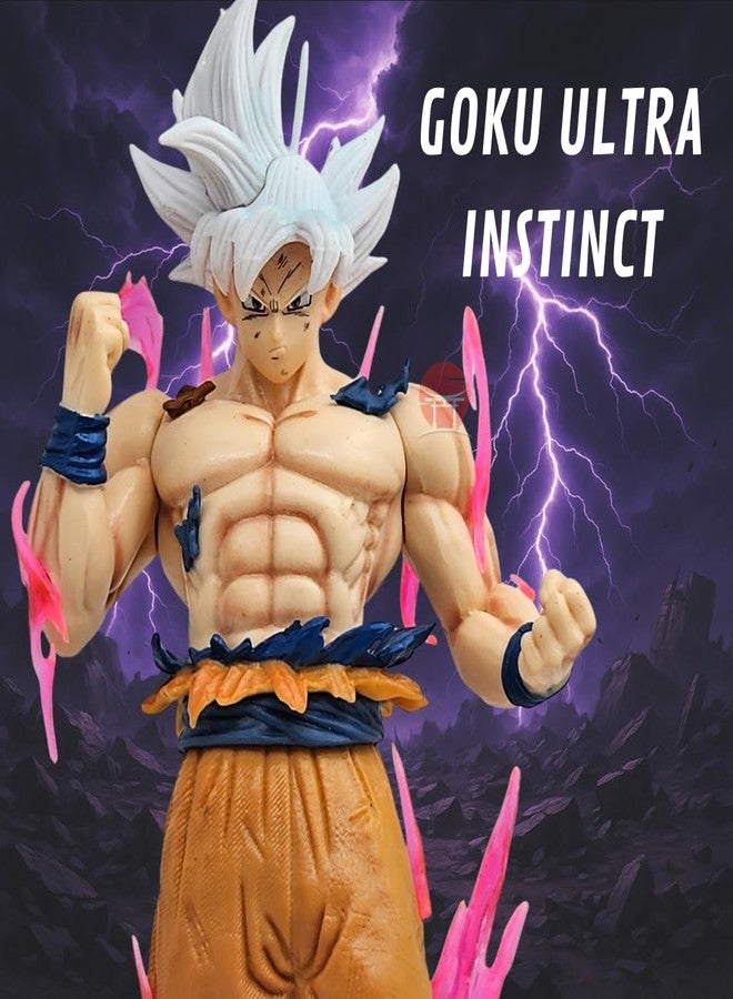 Realmkart Goku Ultra Instinct Action Figure Dragon Ball Z | 23cm White Hair Mastered UI Goku Collectible Statue with Aura Effects | Goku Ultra Instinct Action Figurine for Anime Fans & Collectors - Image 4