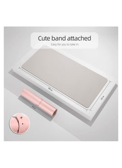 Cool Baby COOLBABY Office Desk Pad, Ultra Thin Waterproof Gaming Mouse Pad, Dual Use Desk Writing Mat Extended Keyboard Pad(90*45 CM，Silver+Pink)  - Image 2