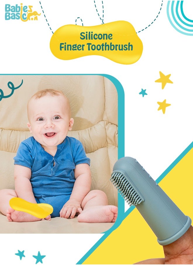 Babies Basic Toothbrush With Travel Case For Babies - Blue Silicone Toothbrush  - Image 2
