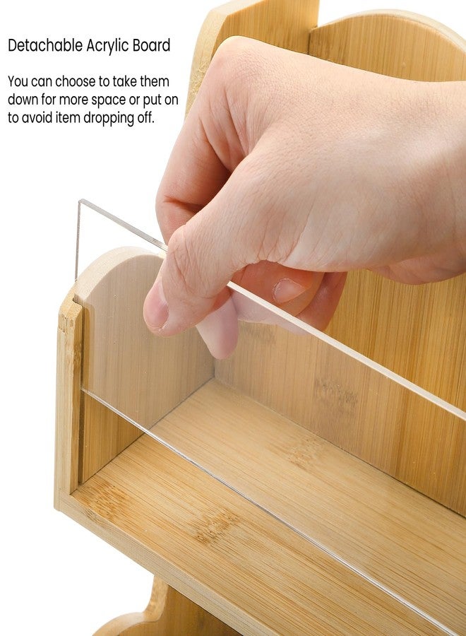 Nagpew Coffee Bar Organizer, Bamboo Coffee Station Organizer with Acrylic Front Wall, 3-Tiered Condiment Holder for Countertop, Office, Home, Kitchen - Image 4