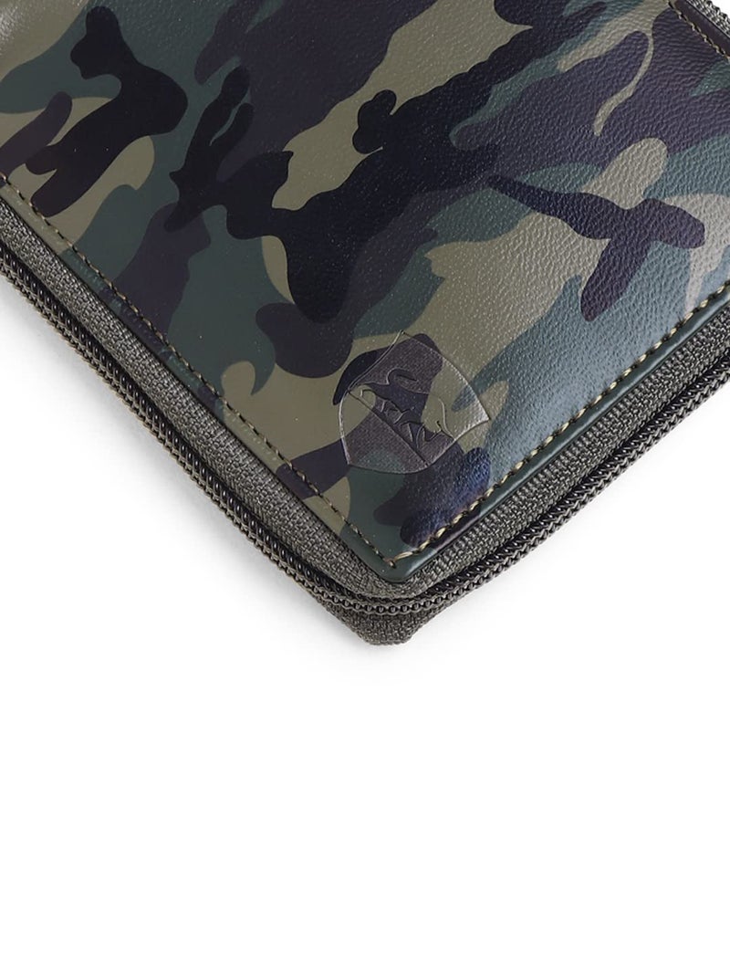 SAMTROH Men Casual, Ethnic, Evening/Party, Formal, Travel, Trendy Multicolor Artificial Leather Wallet (4 Card Slots) (SM_Bull_S Army_Round Chain) - Image 5