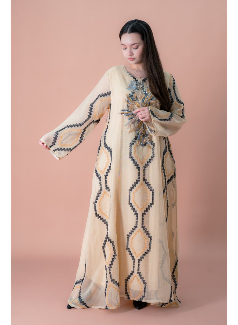 اكسا جلابية انيقة مطرزة - Image 1