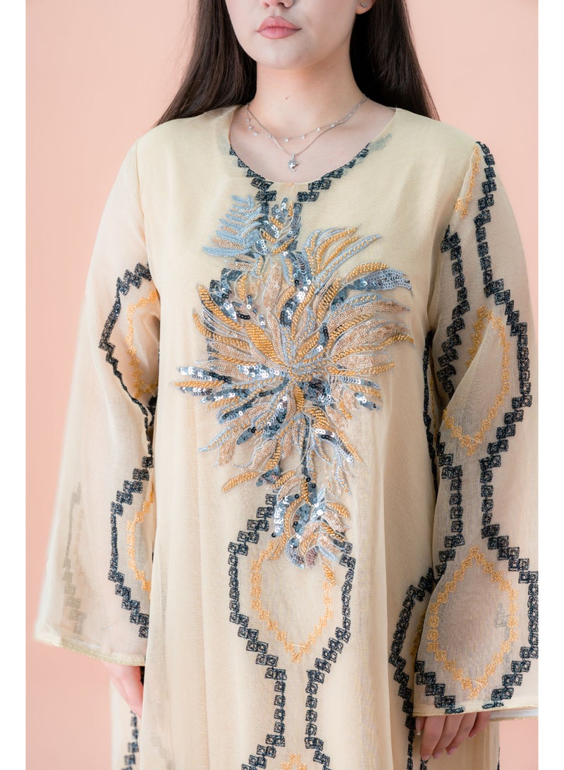 اكسا جلابية انيقة مطرزة - Image 4