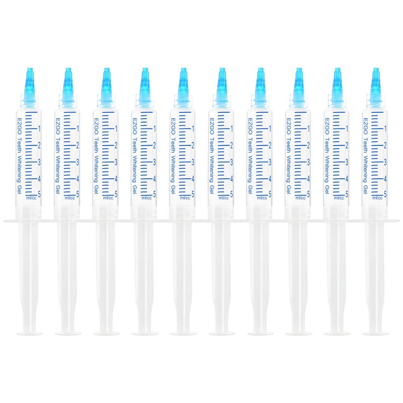 EZGO 10 Pack Teeth Whitening Gel Refills 22% Bleaching Gel, No Sensitive Teeth Whitener, Great for Sensitive Tooth Whitening, Carbamide Peroxide Teeth Whitening Gel, Mint Flavor (10X 5ML) - Image 1