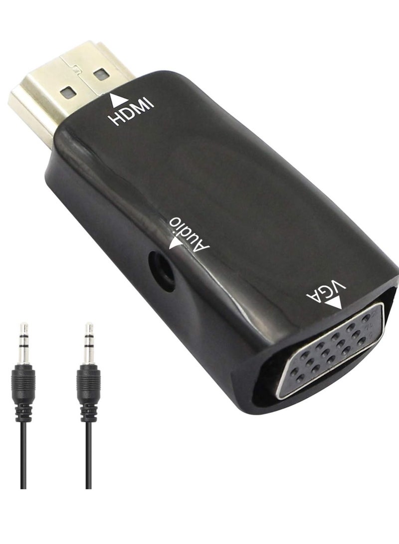 HDMI to VGA Converter with Audio | Full HD 1080P | Plug & Play | Universal Compatibility - Image 1