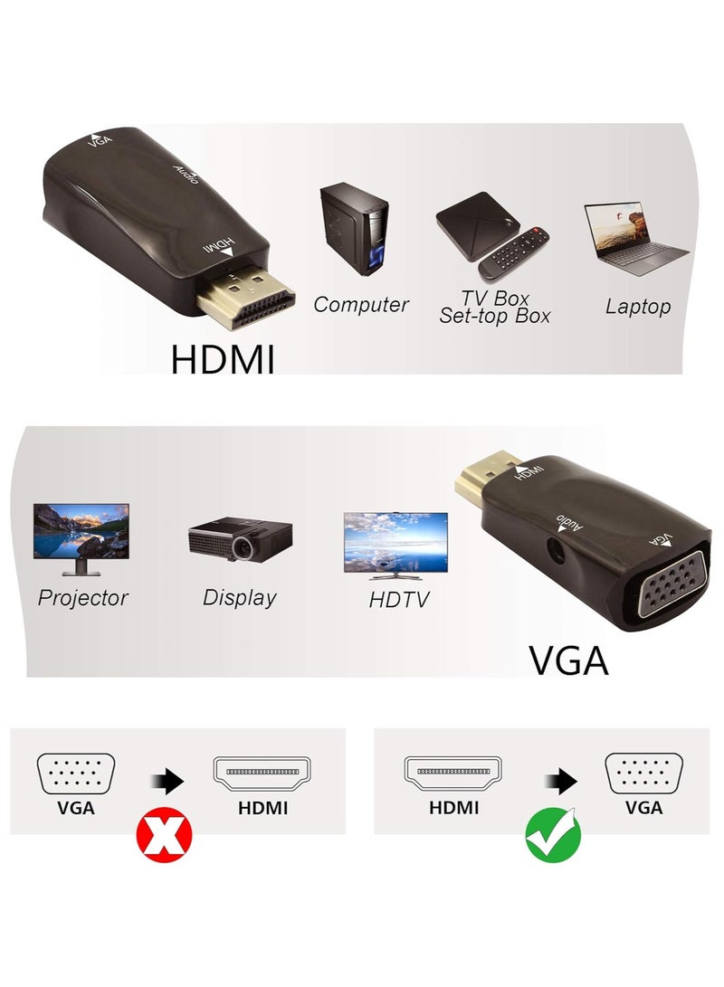 HDMI to VGA Converter with Audio | Full HD 1080P | Plug & Play | Universal Compatibility - Image 2