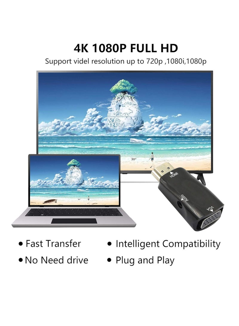 HDMI to VGA Converter with Audio | Full HD 1080P | Plug & Play | Universal Compatibility - Image 3