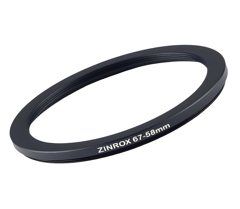 ZINROX® 67-58mm Step Down Lens Filter Adapter Ring Set of 1 Piece Size 67mm to 58mm Stepping Ring Adapter - Image 1