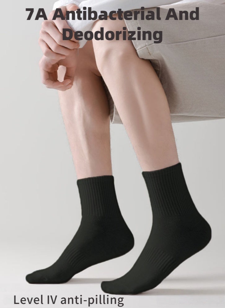 لولكس جوارب Lullaxx سميكة من القطن بنسبة 100% حتى منتصف الساق، عبوة من 6 قطع، قابلة للتنفس، مريحة ورياضية، خالية من الروائح الكريهة، مناسبة لجميع المواسم (أسود) - Image 3