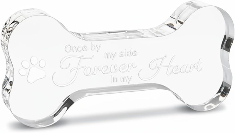 Suny Smiling Pet Memorial Ornament Remembrance Gifts - Crystal Bone Dog Memorial Gifts for Loss of Dog, Pet Loss Sympathy Gift & Keepsake - Once by My Side, Forever in My Heart - Image 1