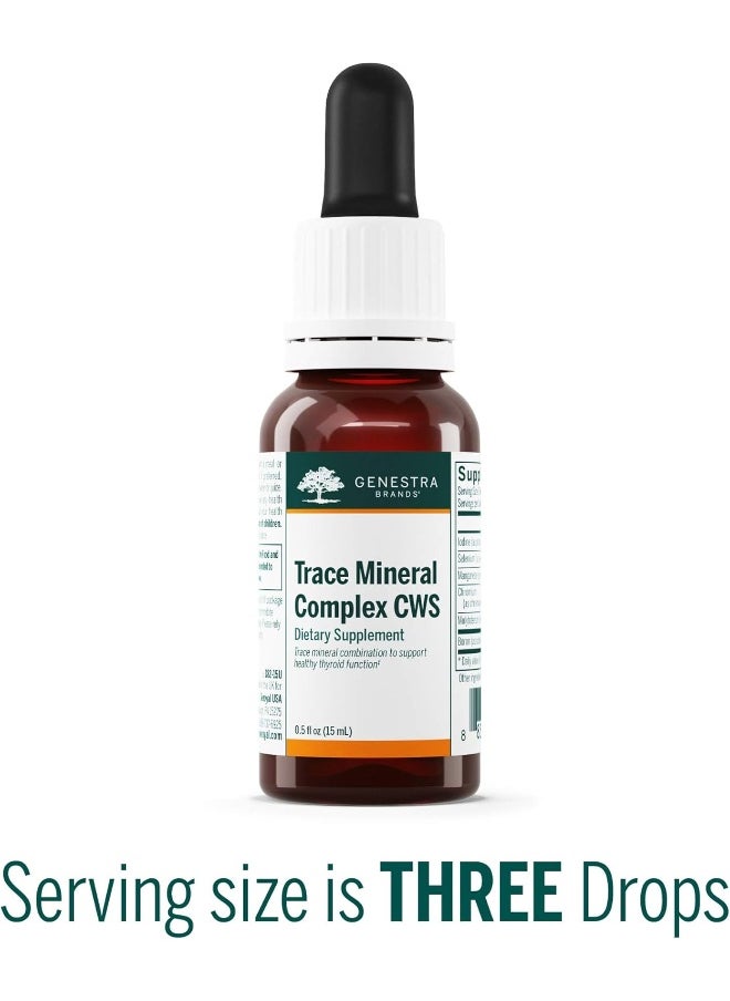 Genestra Brands - Genestra Brands - Trace Mineral Complex CWS - Supports Thyroid Function and Helps Protect Against Oxidative Stress - 0.5 fl. oz. - Image 1