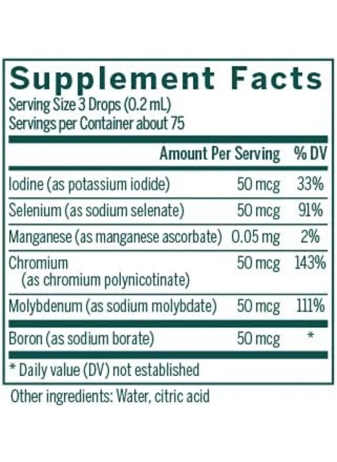 Genestra Brands - Genestra Brands - Trace Mineral Complex CWS - Supports Thyroid Function and Helps Protect Against Oxidative Stress - 0.5 fl. oz. - Image 1