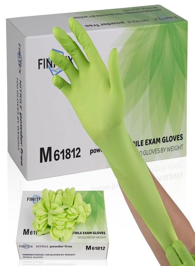 FINITEX Nitrile Gloves Disposable Latex-Free Gloves - 3.5mil Powder-Free Food Cleaning (Green (Medium 100)) - Image 1