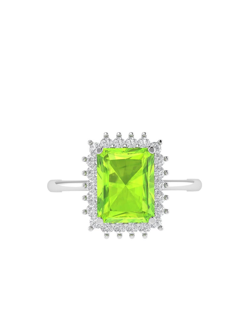 Diana Emerald-Cut Peridot and Glowing Diamond Ring in 18K White Gold - pzsku/ZAA745649903DB5616732Z/45/_/1737474013/b96dd4af-b28f-414e-831b-dd5f77e0a512