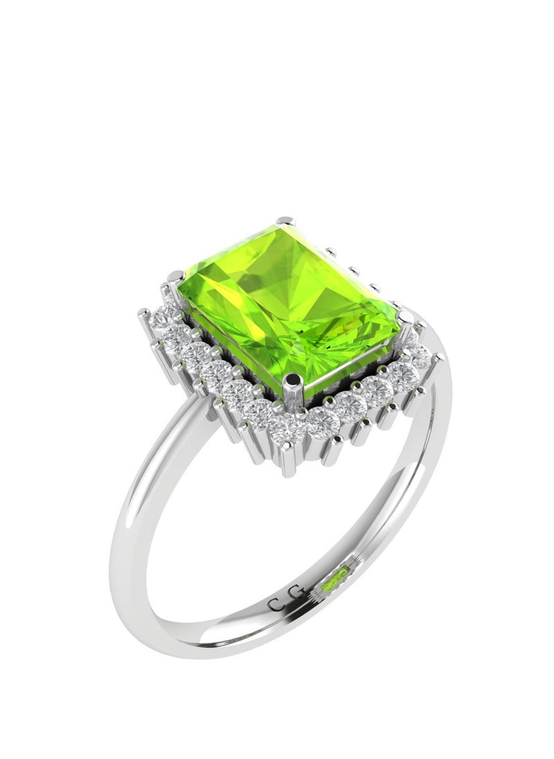 Diana Emerald-Cut Peridot and Glowing Diamond Ring in 18K White Gold - pzsku/ZAA745649903DB5616732Z/45/_/1737474018/cb3b7629-7332-4a1d-86d4-6344bfe2fab1