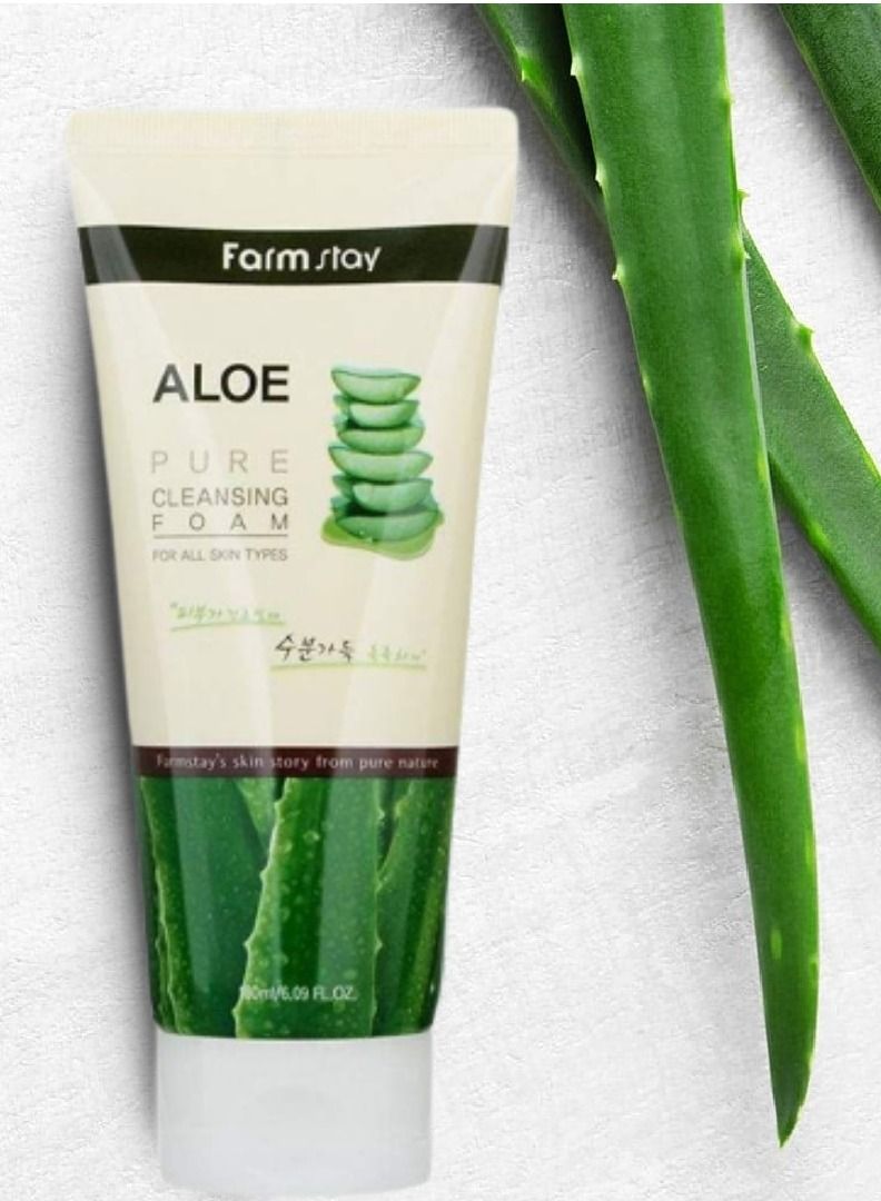 Farm Stay Aloe Pure Cleansing Foam 180ml  - Image 3