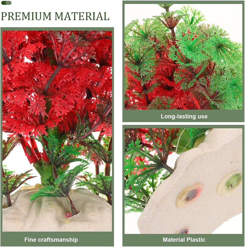 Kichvoe Realistic Aquarium Plant Artificial Coconut Tree 18cm Plastic Fish Tank Decor for Household Aquarium Accessories - Image 3