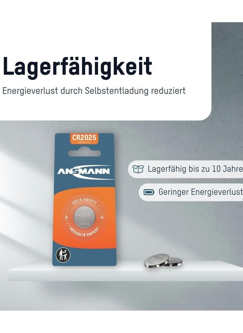 ANSMANN Ansmann CR 2025 Lithium Coin Battery 3V with Baby Proof Medical Devices Keyfob Wearables  - Image 4