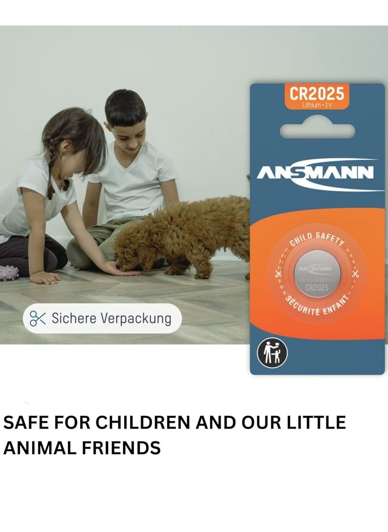 ANSMANN Ansmann CR 2025 Lithium Coin Battery 3V with Baby Proof Medical Devices Keyfob Wearables  - Image 3