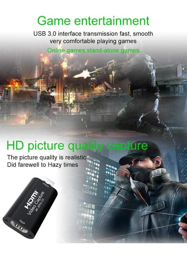 Excefore 4K Video Capture Card, HDMI to USB 3.0 1080P 60HZ Cam Link Game Capture Card Audio Capture Adapter Screen Record Device for Switch Gaming Streaming, Live Broadcasting - Image 4