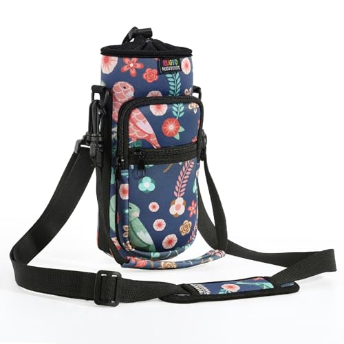 Nuovoware Water Bottle Carrier Bag, 25OZ/710ML Bottle Pouch Holder, Adjustable Shoulder Hand Strap 2 Pocket Sling Neoprene Sleeve Sports Water Bottle Accessories for Men Women Hiking Travelling Camp - Image 1