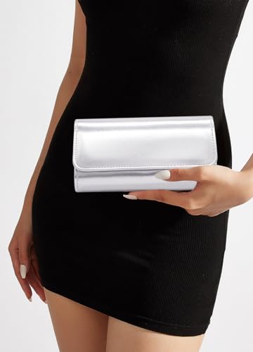 Naimo Womens Shiny Glaze Shoulder Envelope Evening Purse Wedding Party Clutch Bag - Image 2