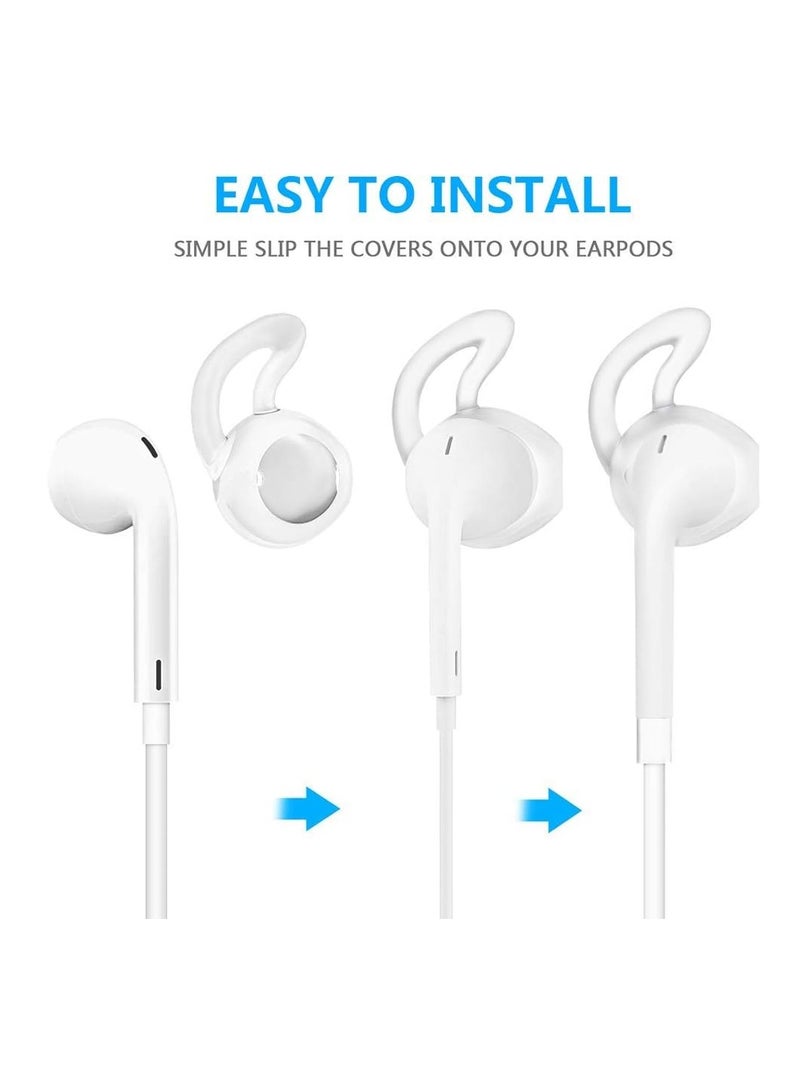 KASTWAVE - 4 Pairs Silicone Ear Tips for Air Pods 1/2, Anti-Slip/Drop Ear Hook Gel Headphones Earphones Protective Accessories Tips, Soft Comfortable for iPhone 6S/6 Plus/5S/5C/5 Earbuds - Image 1