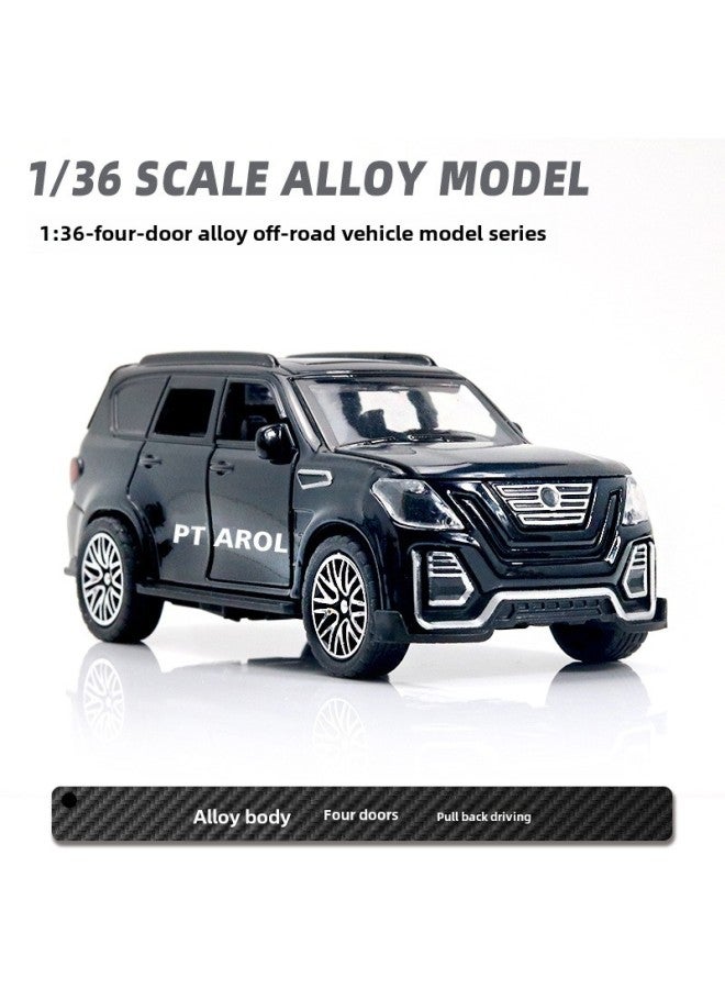 (Bag) Four-door Jeep Alloy Model Boy Off-road Convertible Car Children's Toy Decoration Gift-Color: Way Black  - Image 1
