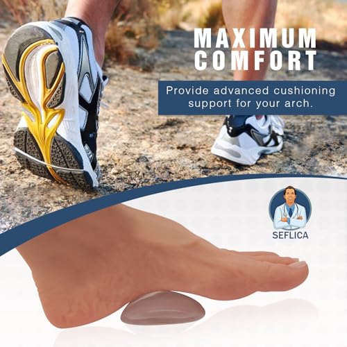 SEFLICA 1 Pairs Arch Support Insoles Fits For Flat Feet & Plantar Fasciitis Orthotic Arch Pads For Women & Men, One Size Fits All|Peel & Stick Foot Arch Support Gel Pads - 2 Pieces - Image 3