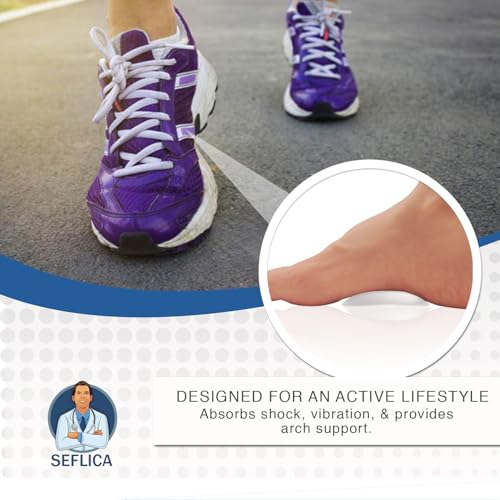 SEFLICA 1 Pairs Arch Support Insoles Fits For Flat Feet & Plantar Fasciitis Orthotic Arch Pads For Women & Men, One Size Fits All|Peel & Stick Foot Arch Support Gel Pads - 2 Pieces - Image 4