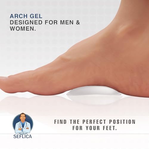 SEFLICA 1 Pairs Arch Support Insoles Fits For Flat Feet & Plantar Fasciitis Orthotic Arch Pads For Women & Men, One Size Fits All|Peel & Stick Foot Arch Support Gel Pads - 2 Pieces - Image 5