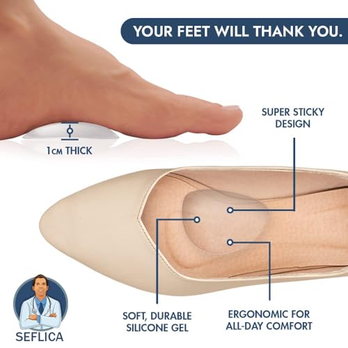 SEFLICA 1 Pairs Arch Support Insoles Fits For Flat Feet & Plantar Fasciitis Orthotic Arch Pads For Women & Men, One Size Fits All|Peel & Stick Foot Arch Support Gel Pads - 2 Pieces - Image 2