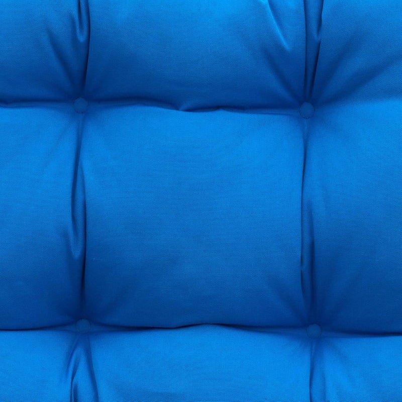 QILLOWAY Outdoor Patio Wicker Seat Cushions Group Loveseat/Two U-Shape/Two Lumbar Pillows for Patio Furniture,Wicker Loveseat,Bench,Porch,All Weather, Settee of 5 (Blue) - Image 3