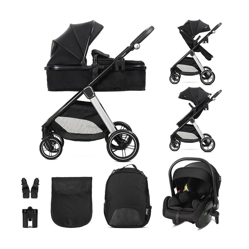 لوريلي عربة اطفال اسبين 3 في 1 مع مقاعد متغيرة وادابتور - اسود - 1002202 - Image 1