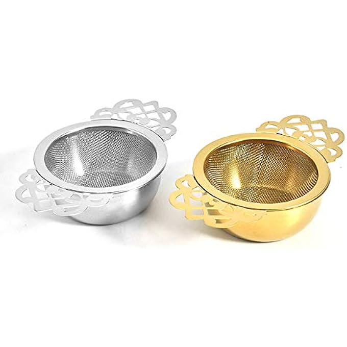 ترايدربلس 2 قطعة من مصفاة الشاي من الفولاذ المقاوم للصدأ من إمبريس مع وعاء تنقيط - Image 2