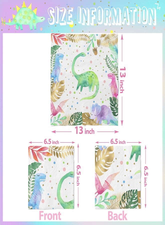 HaPiBiDesign Girls Dinosaur Party Plates and Napkins - Pink Dinosaur Birthday Party Supplies (Serves 20) - Image 3
