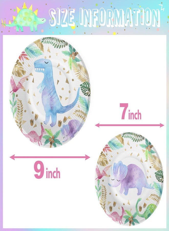 HaPiBiDesign Girls Dinosaur Party Plates and Napkins - Pink Dinosaur Birthday Party Supplies (Serves 20) - Image 4