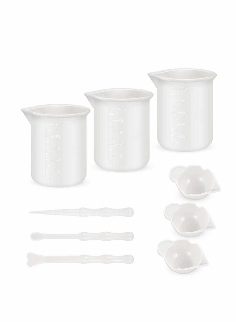 SOLARAE 3Pcs Mixing Cups for Resin Silicone Measuring Cups - Mixing Resin Stain Epoxy Paint Silicone Measuring Cups for Resin 100ml Mixing Cups Mixing Cups for Resin Silicone Measuring Cups - Image 1