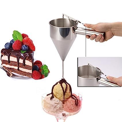 GETZET GETZET Stainless Steel MultiPurpose Stand Detachable Food Grade Funnel Dispenser with Stand Takoyaki and Baking Maker for Cupcakes Crepes Muffin Waffles Chocolate balls or Any Goods  - Image 5