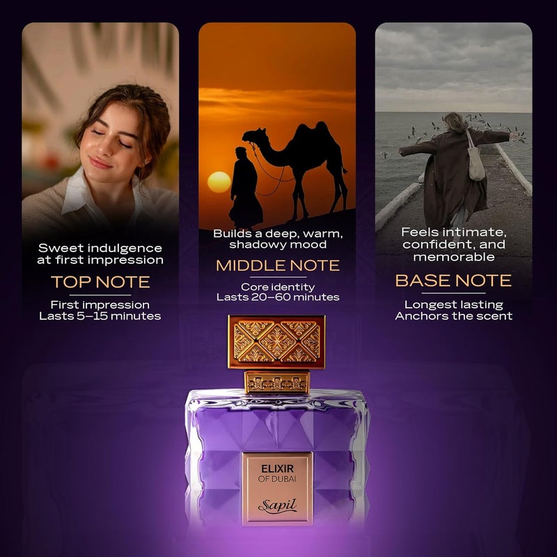 sapil عطر سابيل إكسير دبي 100 مل - عطر كهرماني فاخر بأسعار معقولة - Image 4