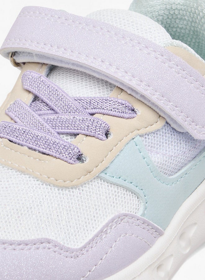 Flora Bella By Shoexpress Girls Colourblock Light-Up Sneakers with Hook and Loop Closure  - Image 5