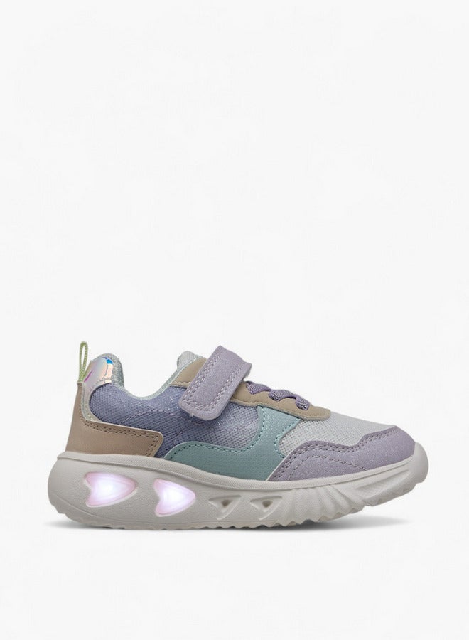 Flora Bella By Shoexpress Girls Colourblock Light-Up Sneakers with Hook and Loop Closure  - Image 4