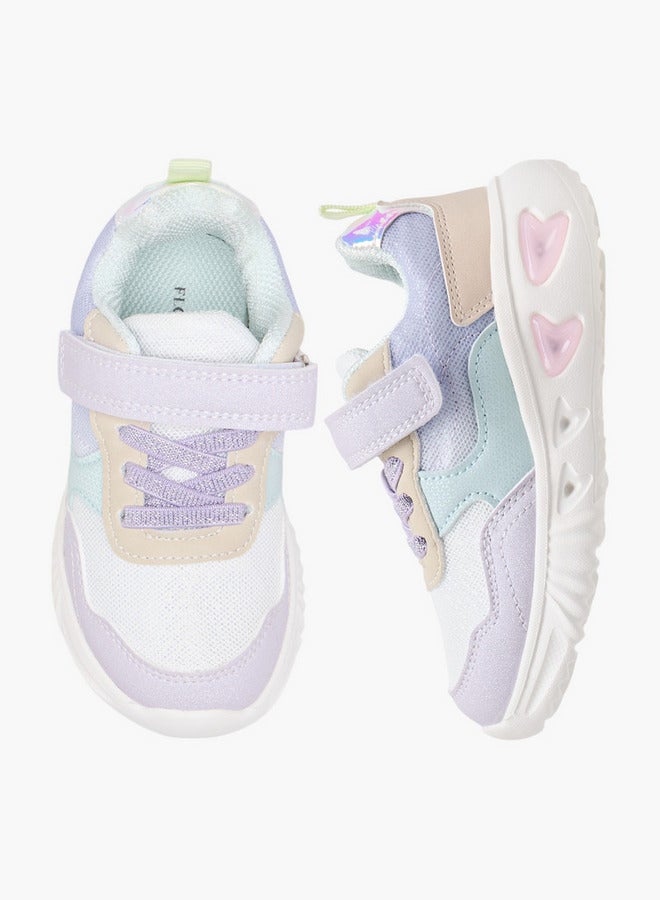 Flora Bella By Shoexpress Girls Colourblock Light-Up Sneakers with Hook and Loop Closure  - Image 1